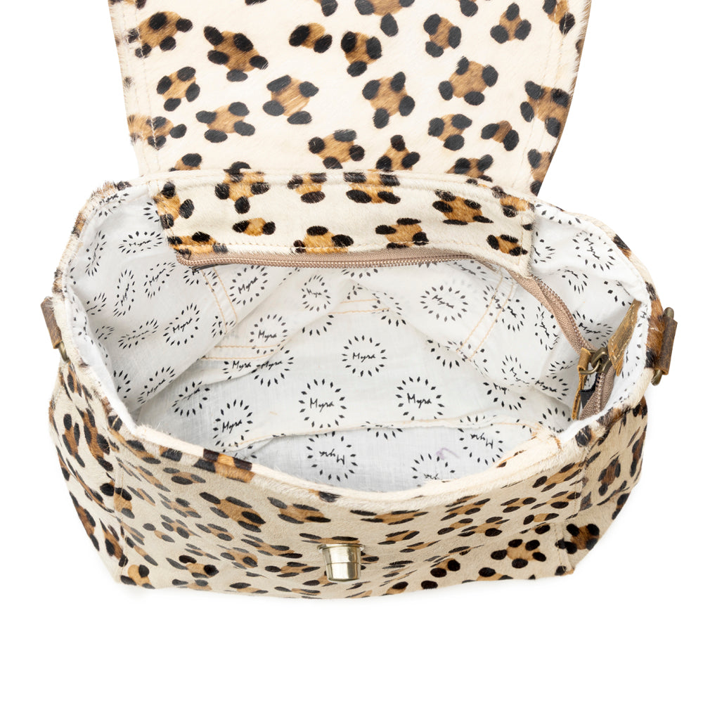 Quaint Leopard Print Leather & Hairon Bag - Myra USA