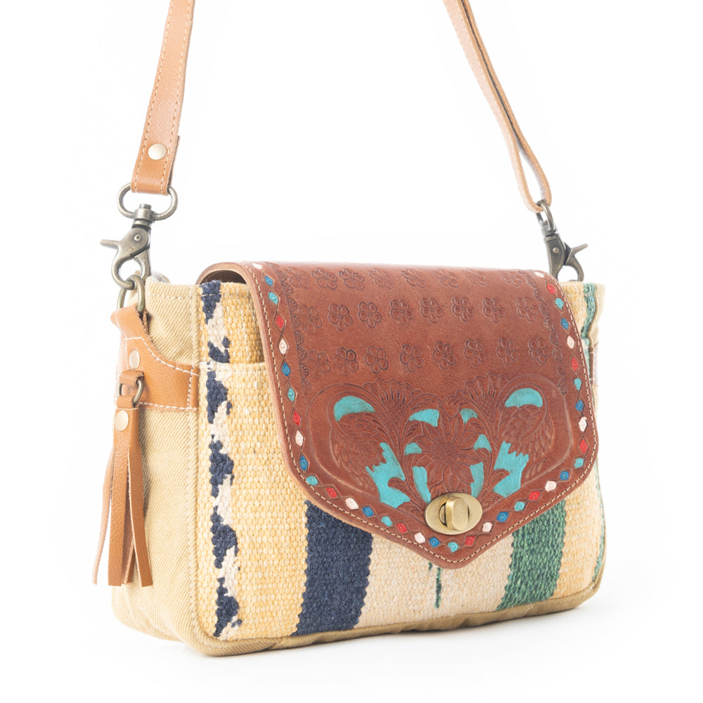 Floral Etchings Hand-Tooled Bag - Myra USA