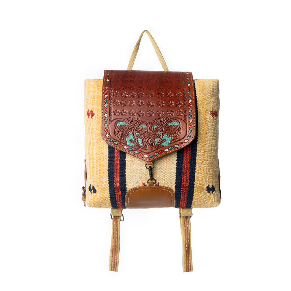 Lucent Backpack Hand-Tooled Bag. - Myra USA