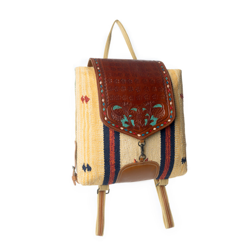 Lucent Backpack Hand-Tooled Bag. - Myra USA