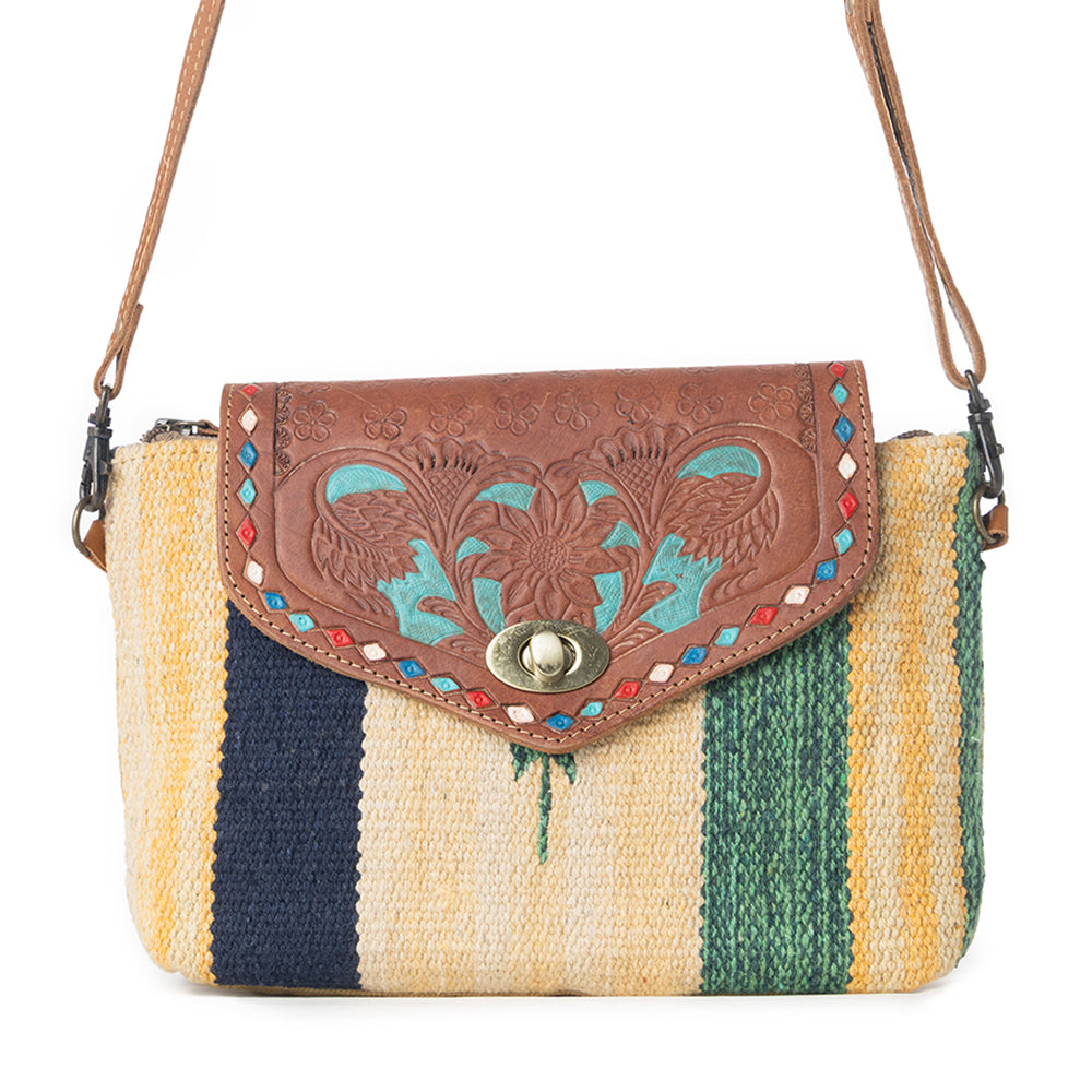 Beamy Rays Hand-Tooled Bag.
