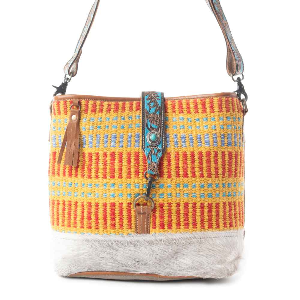 Vivid Orange Hand-Tooled Bag