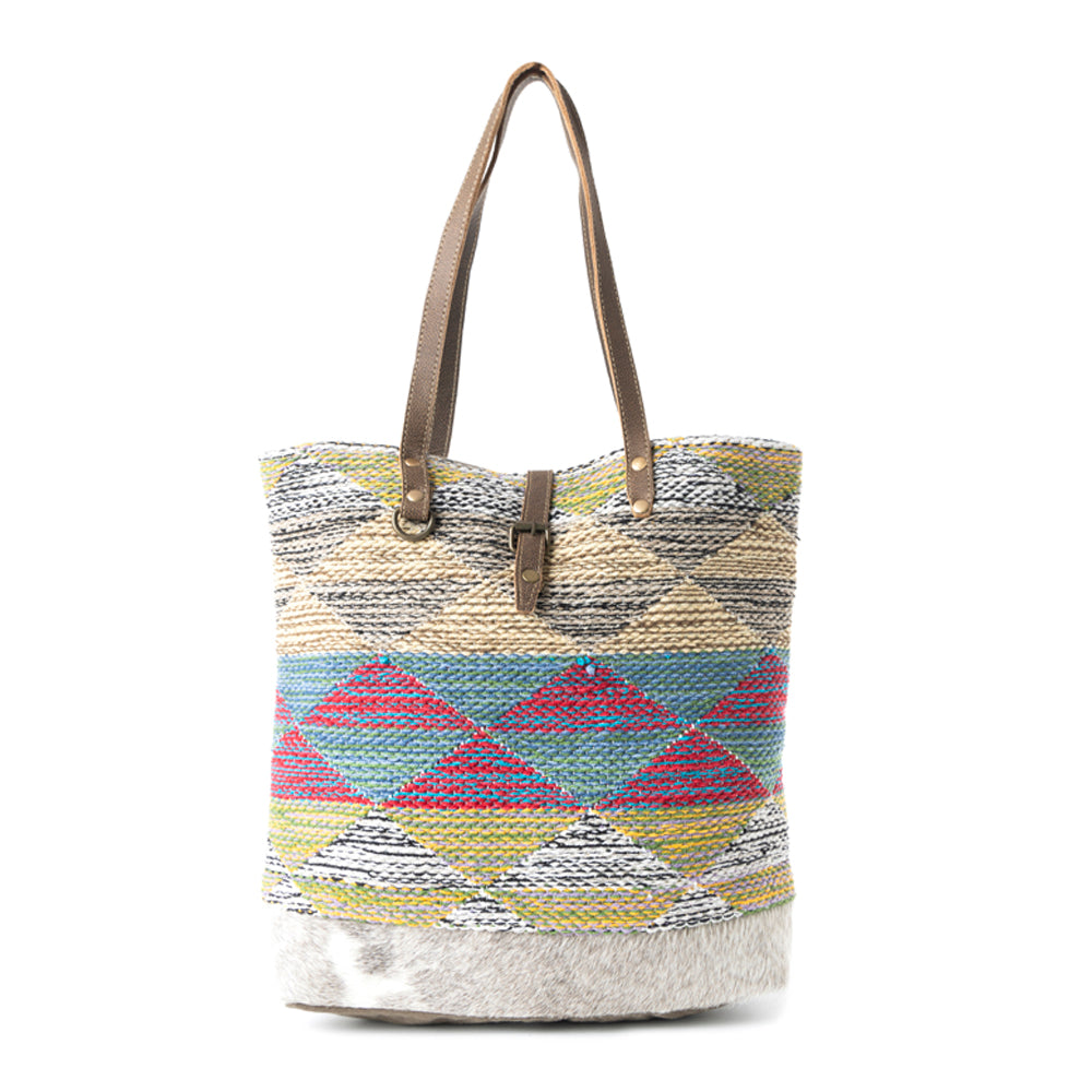 Multicolored Waves Tote Bag, - MyraUSA