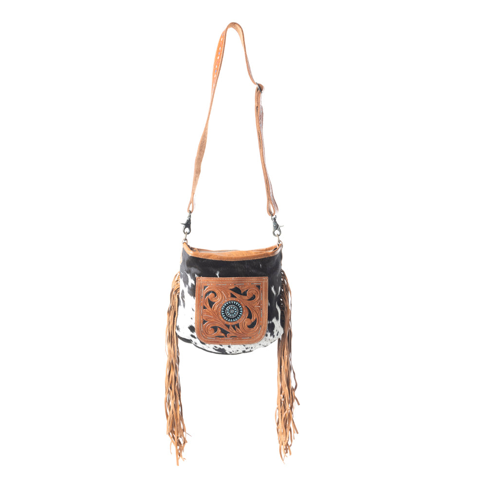 Brown Quilt Hand-Tooled Bag - MyraUSA