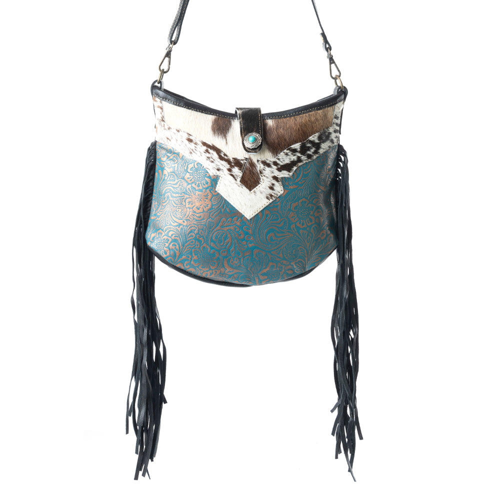 Sapphire Vines Leather & Hairon Bag - MyraUSA
