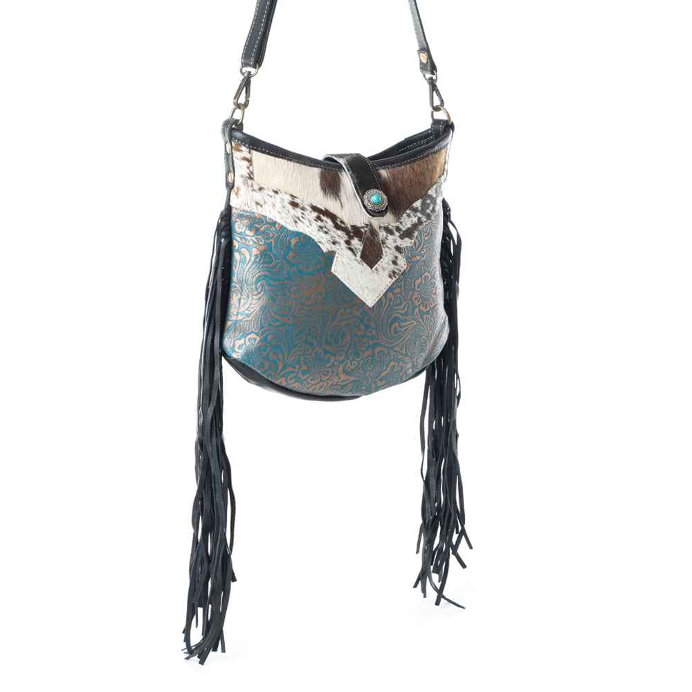 Sapphire Vines Leather & Hairon Bag