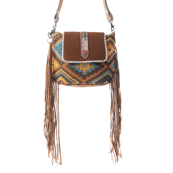 Beaded Frills Hand-Tooled Bag - MyraUSA