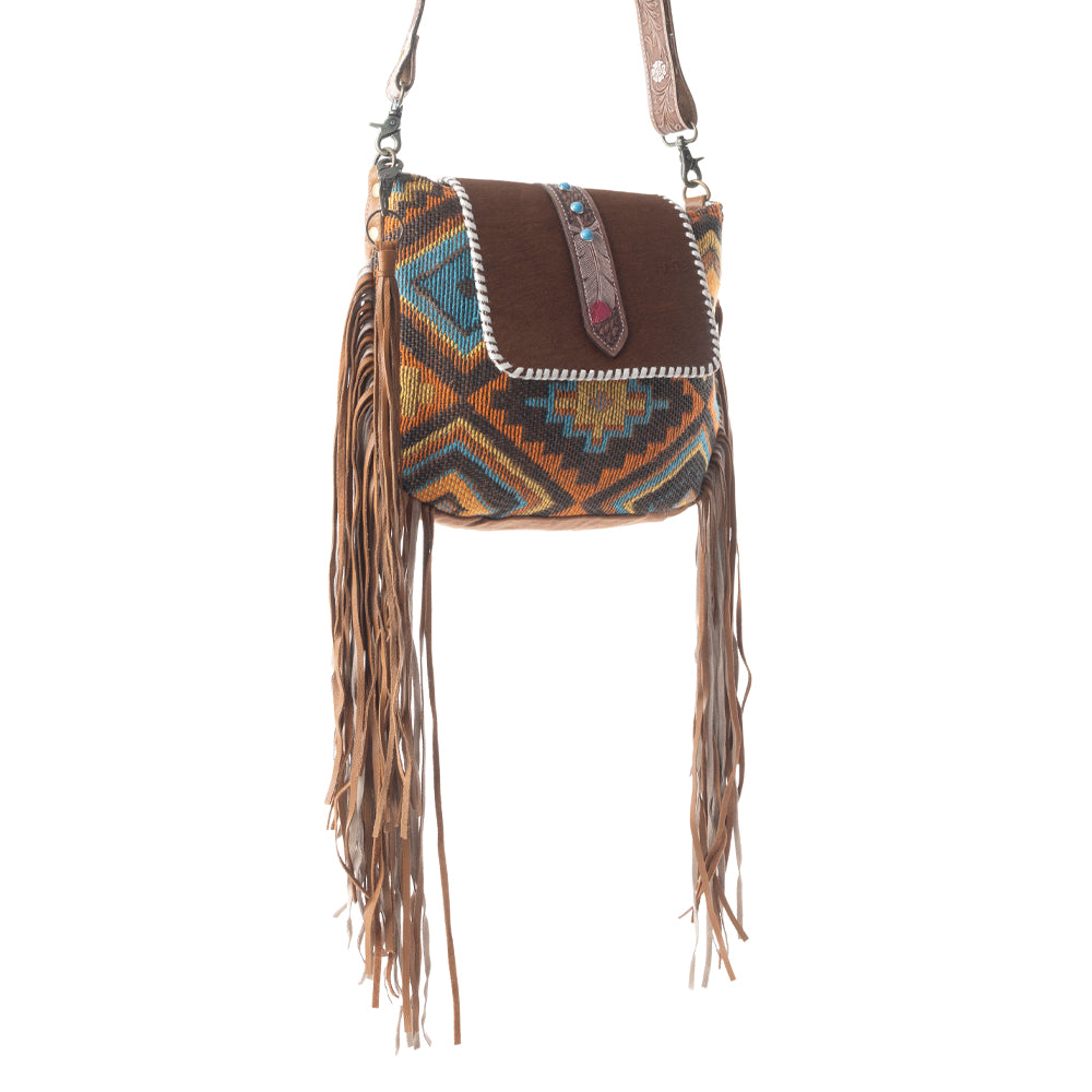 Beaded Frills Hand-Tooled Bag - MyraUSA