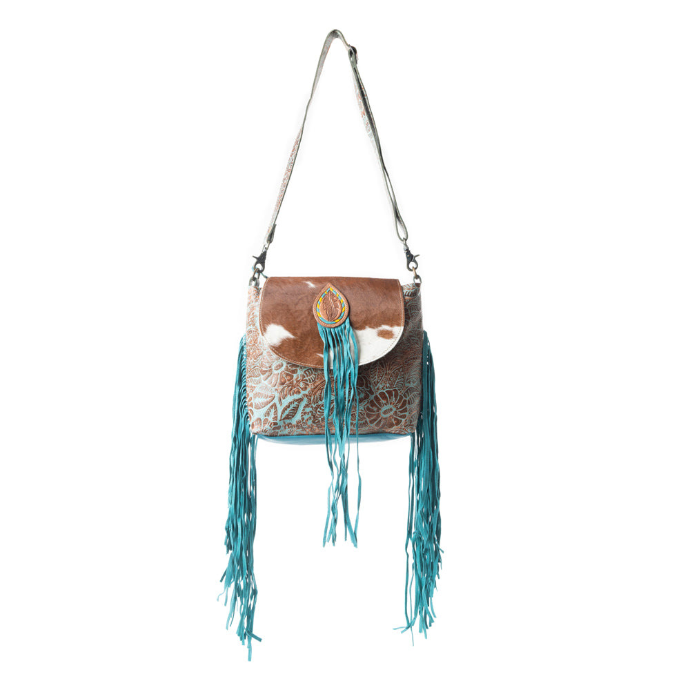 Cyan Accenture Leather & Hairon Bag - MyraUSA