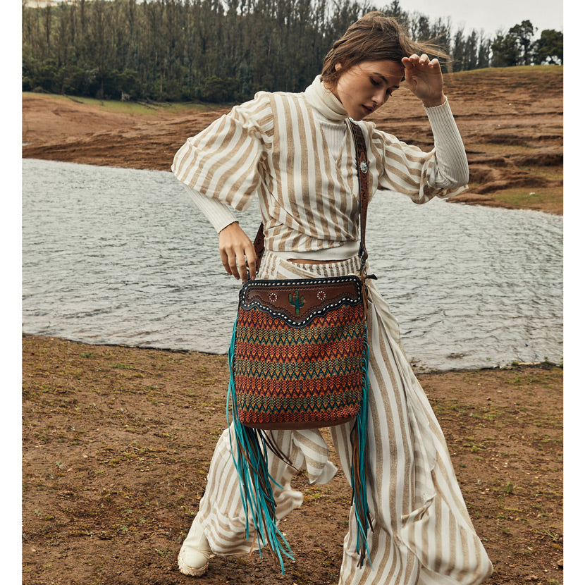 Accenting Hues Hand-Tooled Bag - MyraUSA
