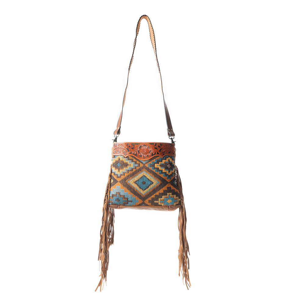 Garnet waves Hand-Tooled Bag - MyraUSA