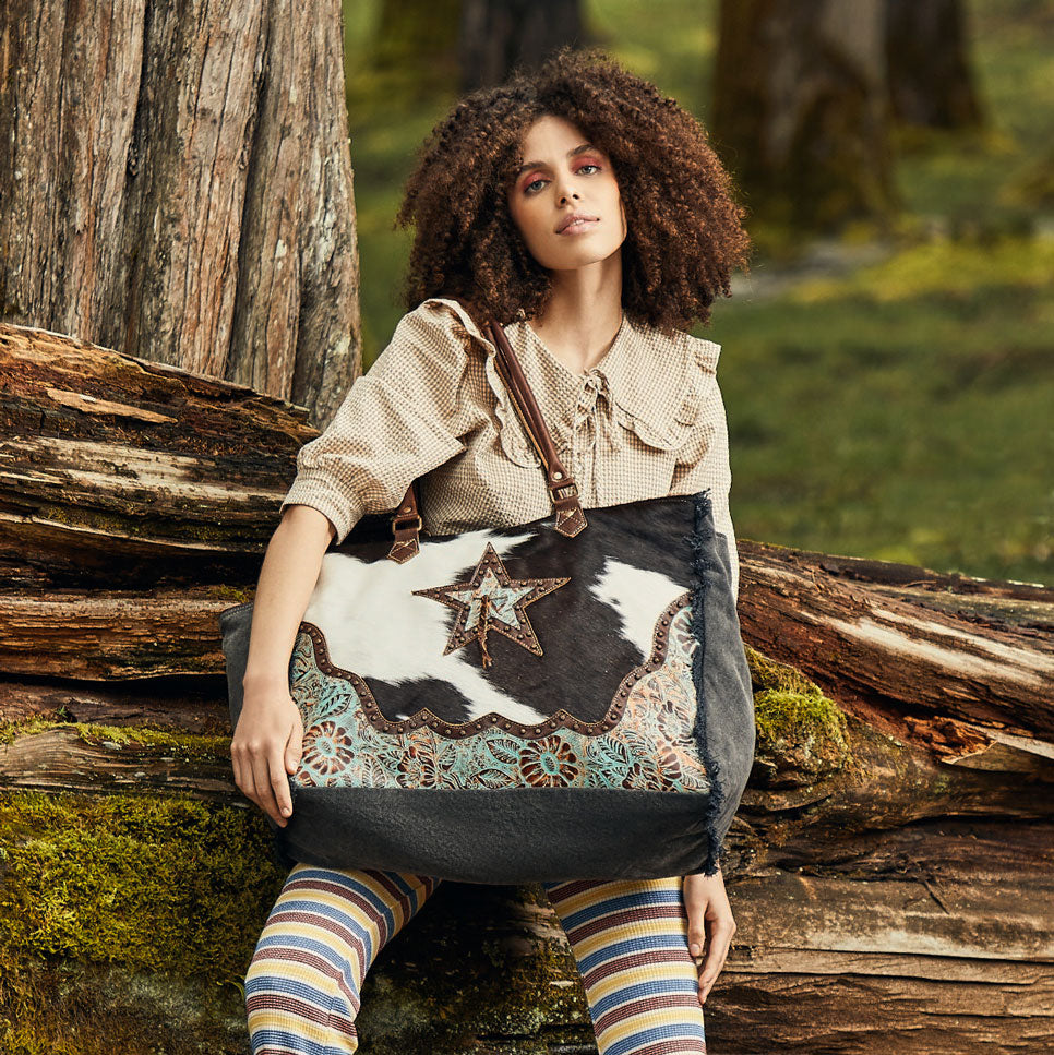 Asterias Canvas & Hairon Bag - MyraUSA