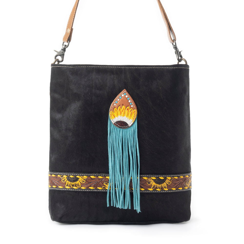 Blue candle Hand-Tooled Bag - MyraUSA