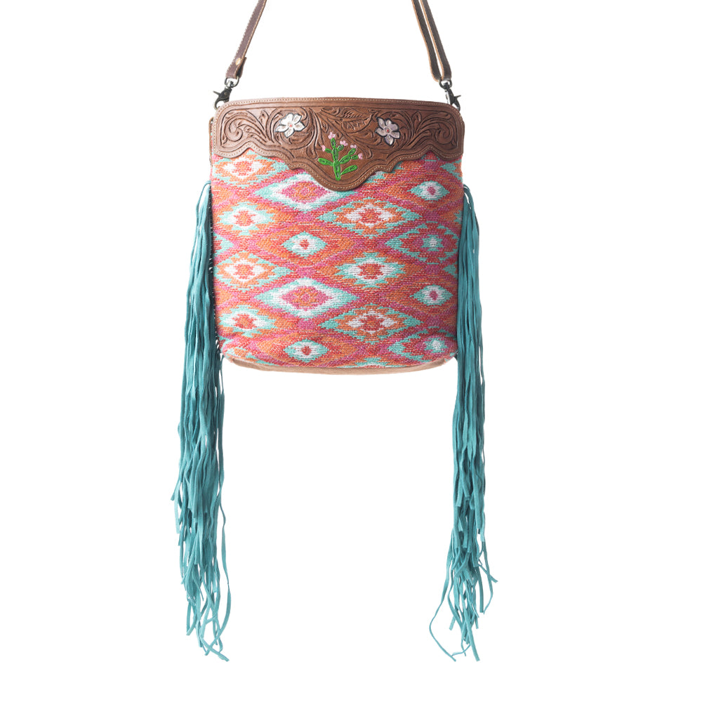 Pantone Pink Hand-Tooled Bag - MyraUSA