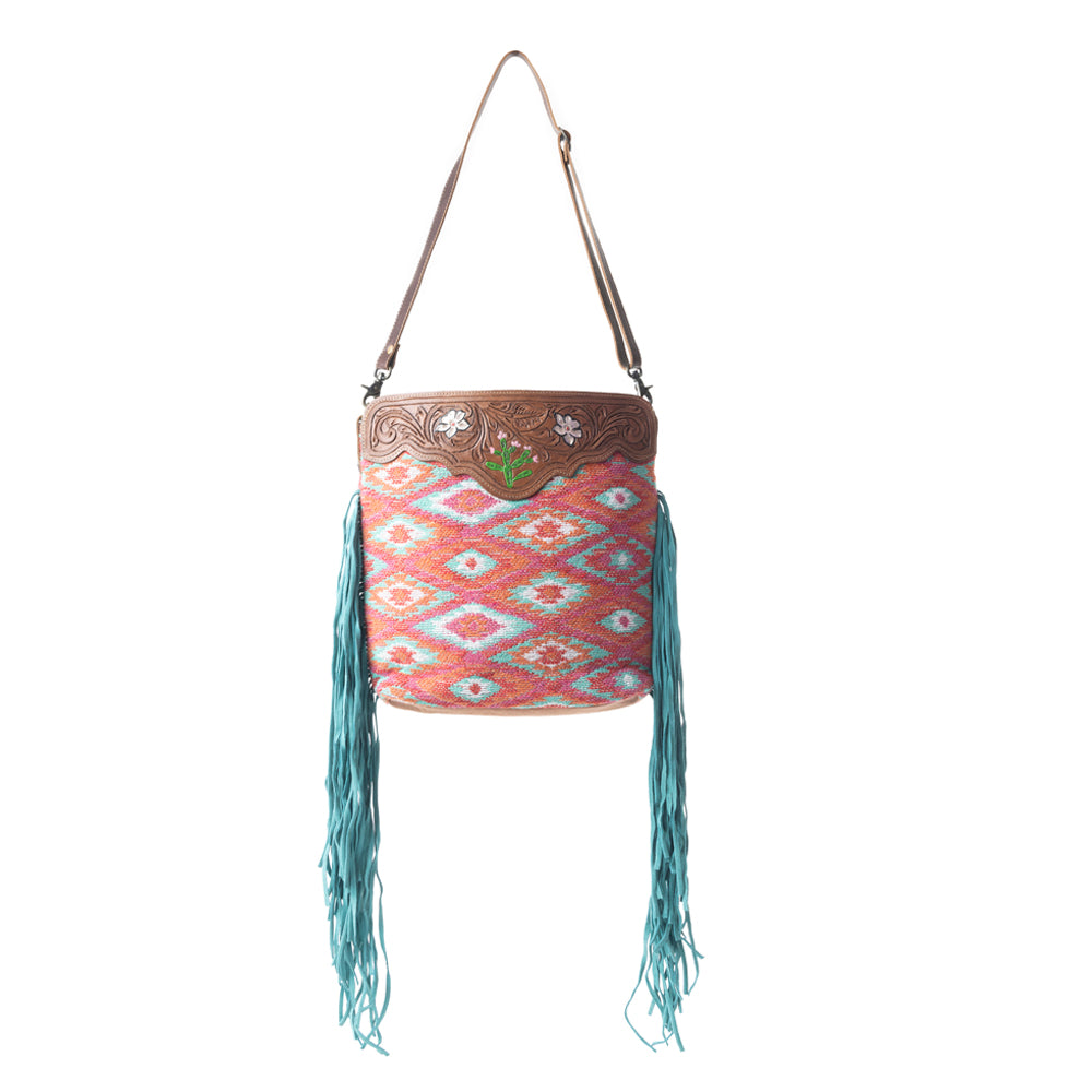 Pantone Pink Hand-Tooled Bag - MyraUSA