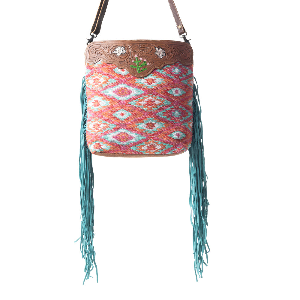 Pantone Pink Hand-Tooled Bag - MyraUSA