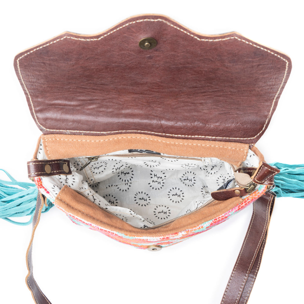 Floral Pink Hand-Tooled Bag - MyraUSA