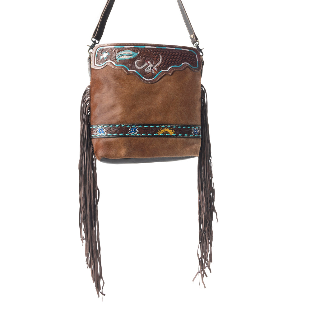 Russet statement Hand-Tooled Bag - MyraUSA