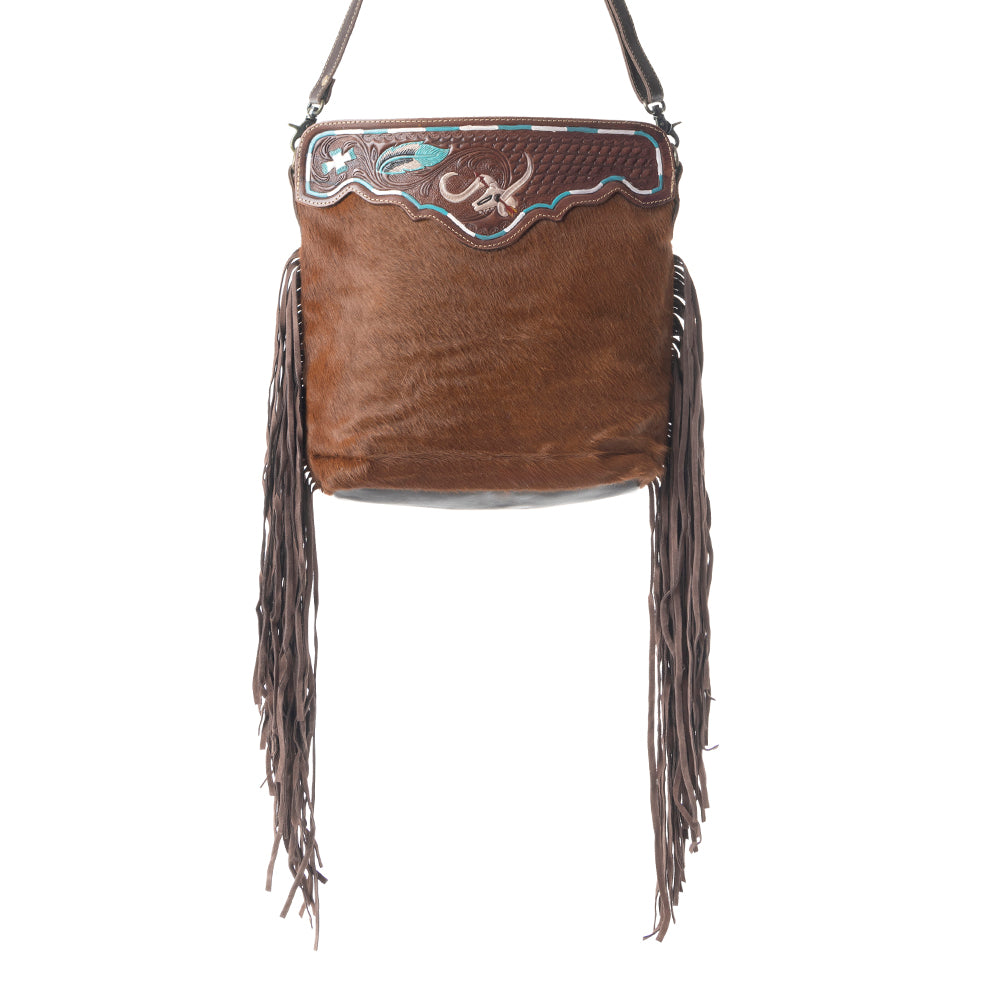 Russet statement Hand-Tooled Bag - MyraUSA