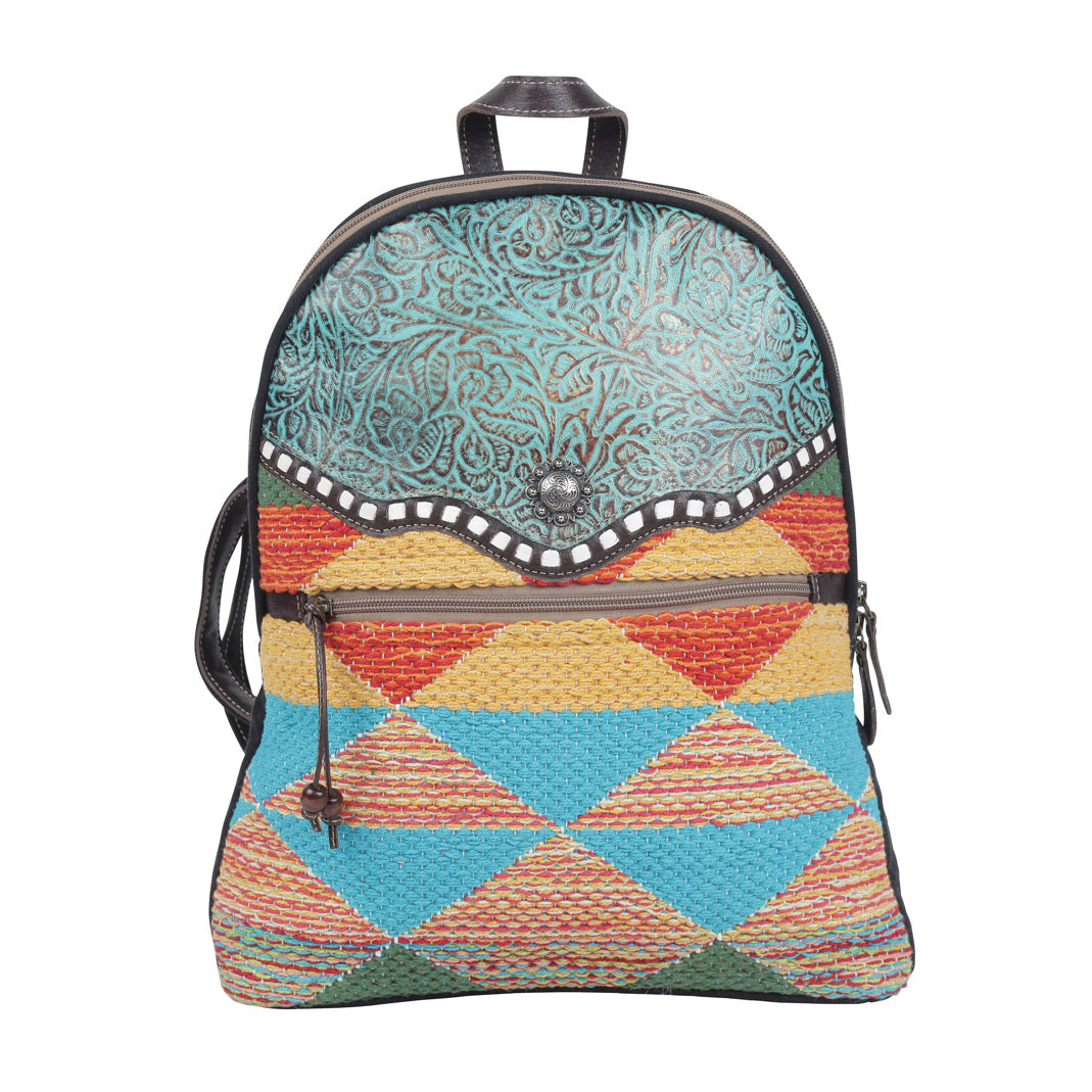 MYRA BAG Accented Hues Backpack Southwestern Western Leather Serape NWT Myra Purse Avery Backpack Bag S-5294 Size Buy Western  main image 3