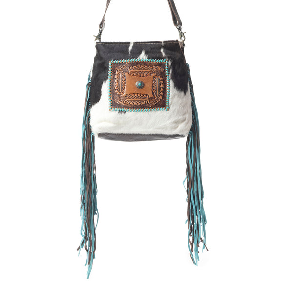 Sapphire Crown Hand-Tooled Bag - MyraUSA