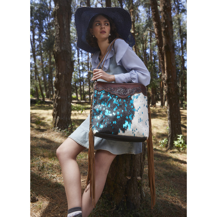 Blue moon Hand-Tooled Bag - MyraUSA