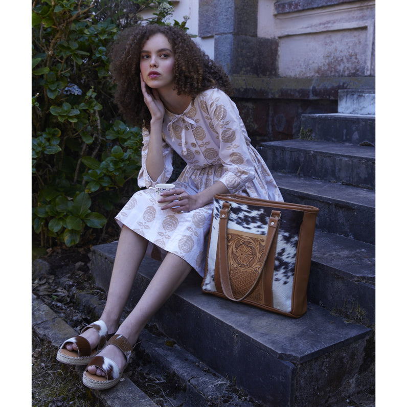 Peony Hand-Tooled Bag - MyraUSA