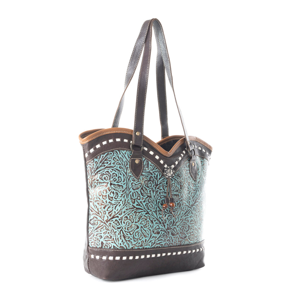 Astral Blue Leather & Hairon Bag - Myra USA