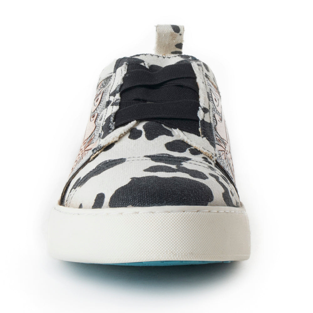 Women Limited Edition Cowprint with Handtooling Sneaker - MyraUSA