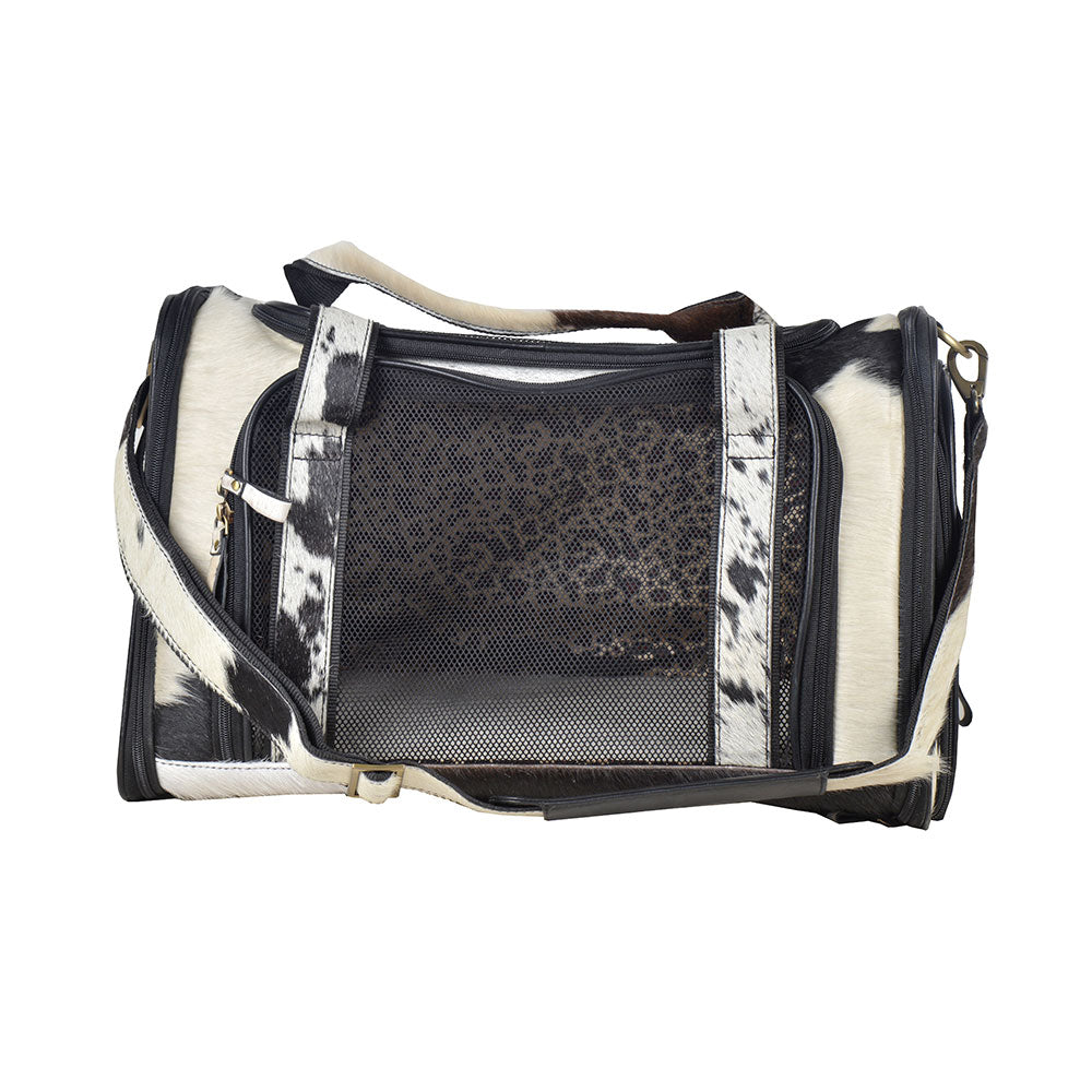 Smoke Hairon Leather Dog Bag - MyraUSA
