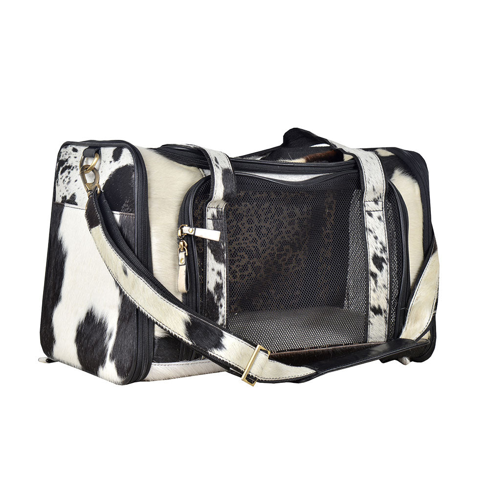 Smoke Hairon Leather Dog Bag - MyraUSA