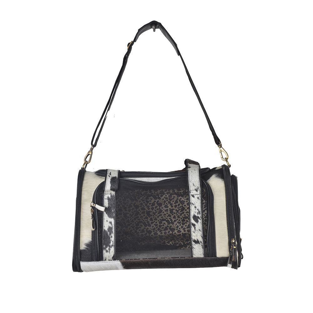 Smoke Hairon Leather Dog Bag - MyraUSA