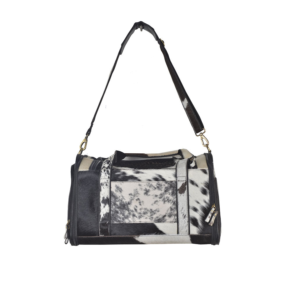 Smoke Hairon Leather Dog Bag - MyraUSA