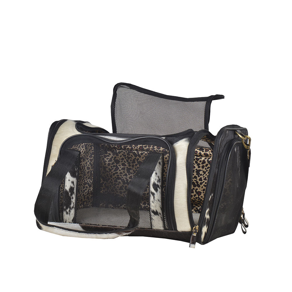 Smoke Hairon Leather Dog Bag - MyraUSA