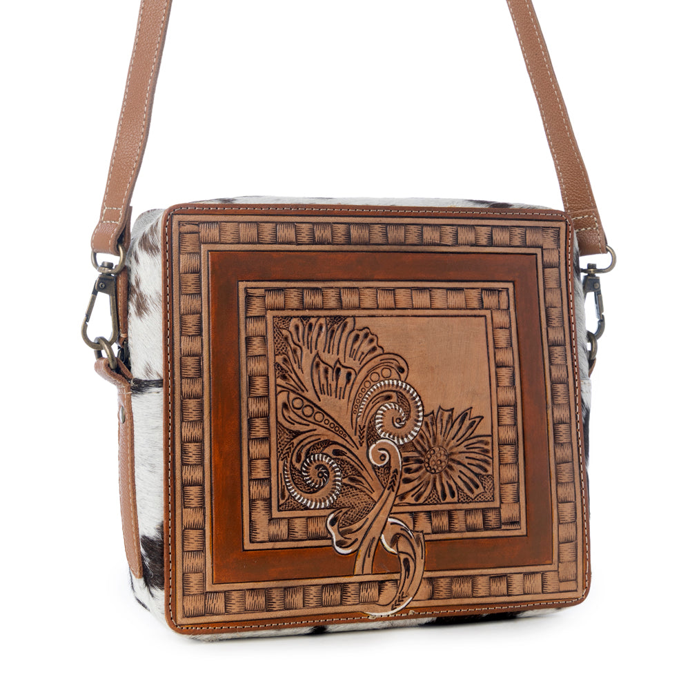 ORCHIDS HAND-TOOLED BAG - Myra USA