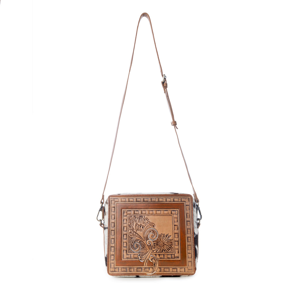 ORCHIDS HAND-TOOLED BAG - Myra USA