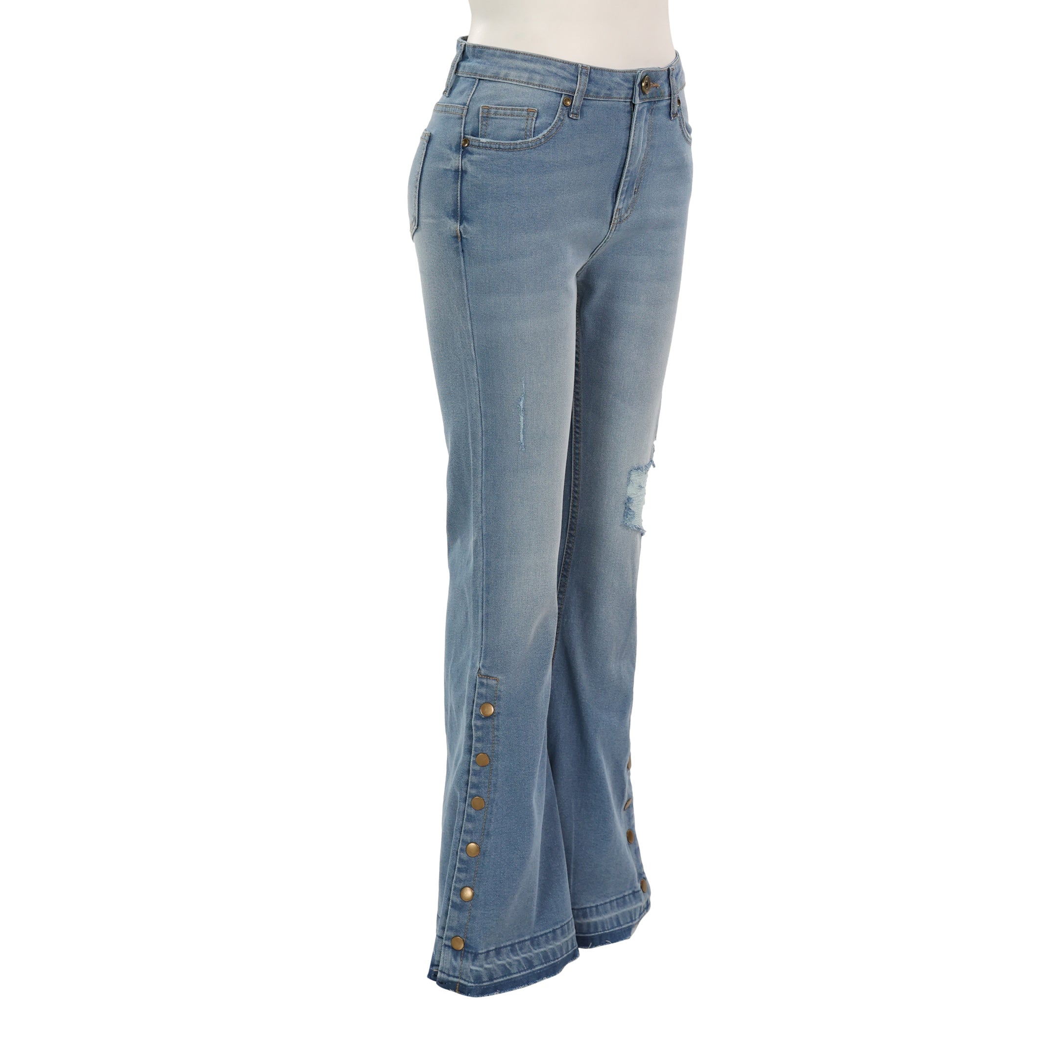 Regina Flared Button Accent Leg Jeans - Myra USA