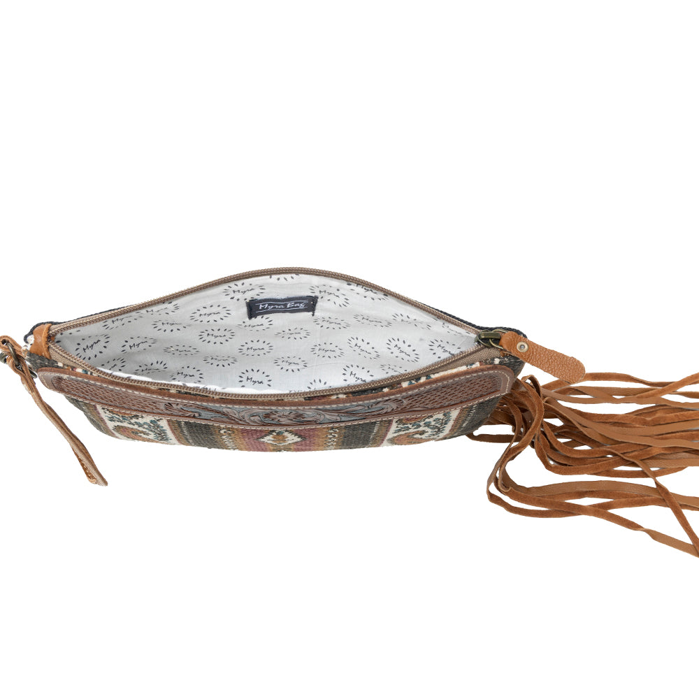 Mojave Paisley Fringed Hand-Tooled Bag - Myra USA