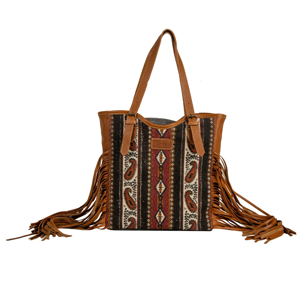 Mojave Paisley Fringed Tote Bag - Myra USA
