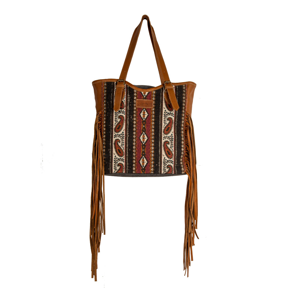 Mojave Paisley Fringed Tote Bag - Myra USA