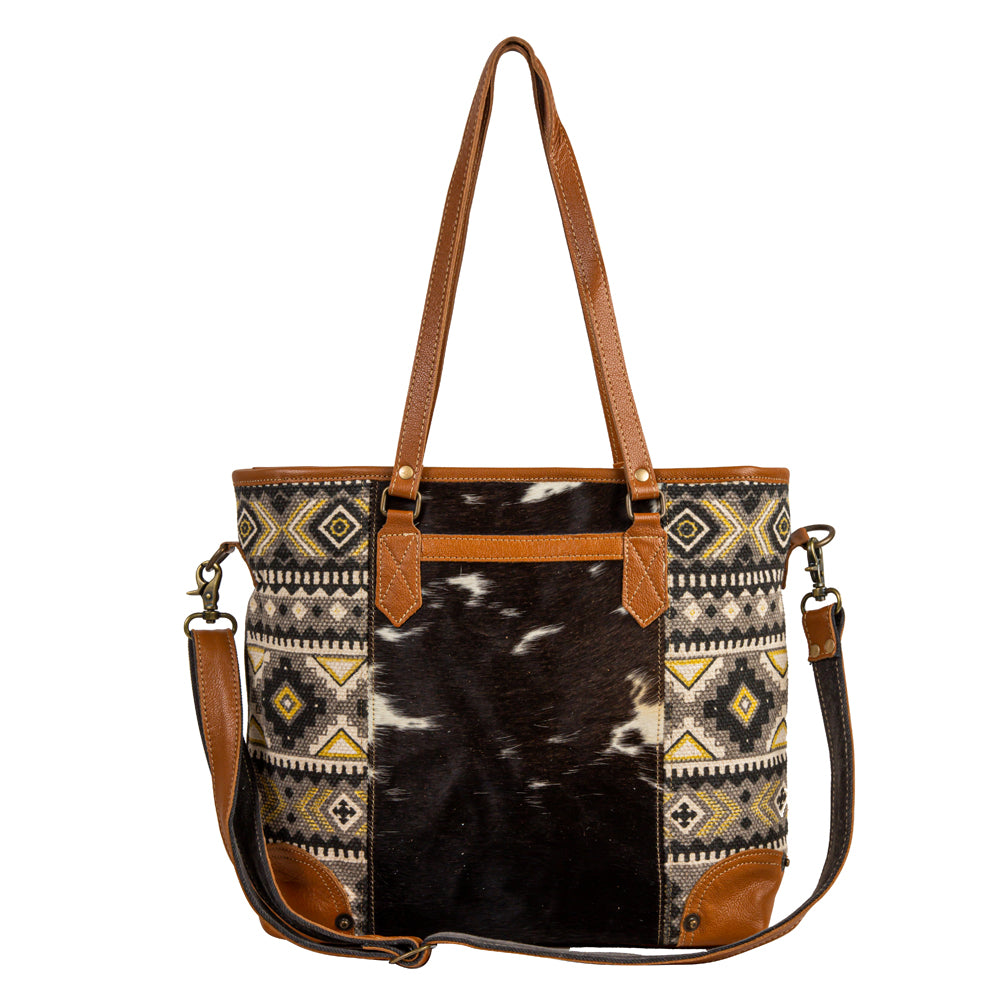 Bison Ridge Hair-On Hide Tote Bag - Myra USA