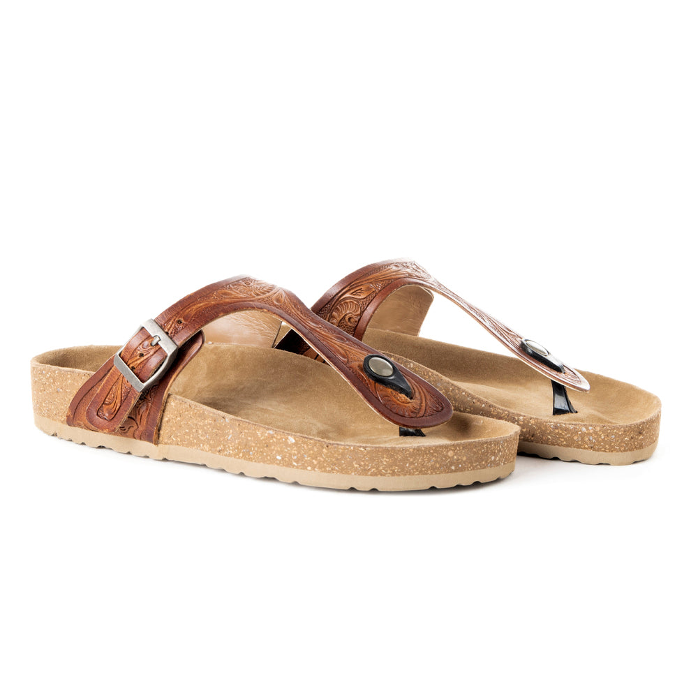 Crockler Western Hand-Tooled Sandals - MyraUSA