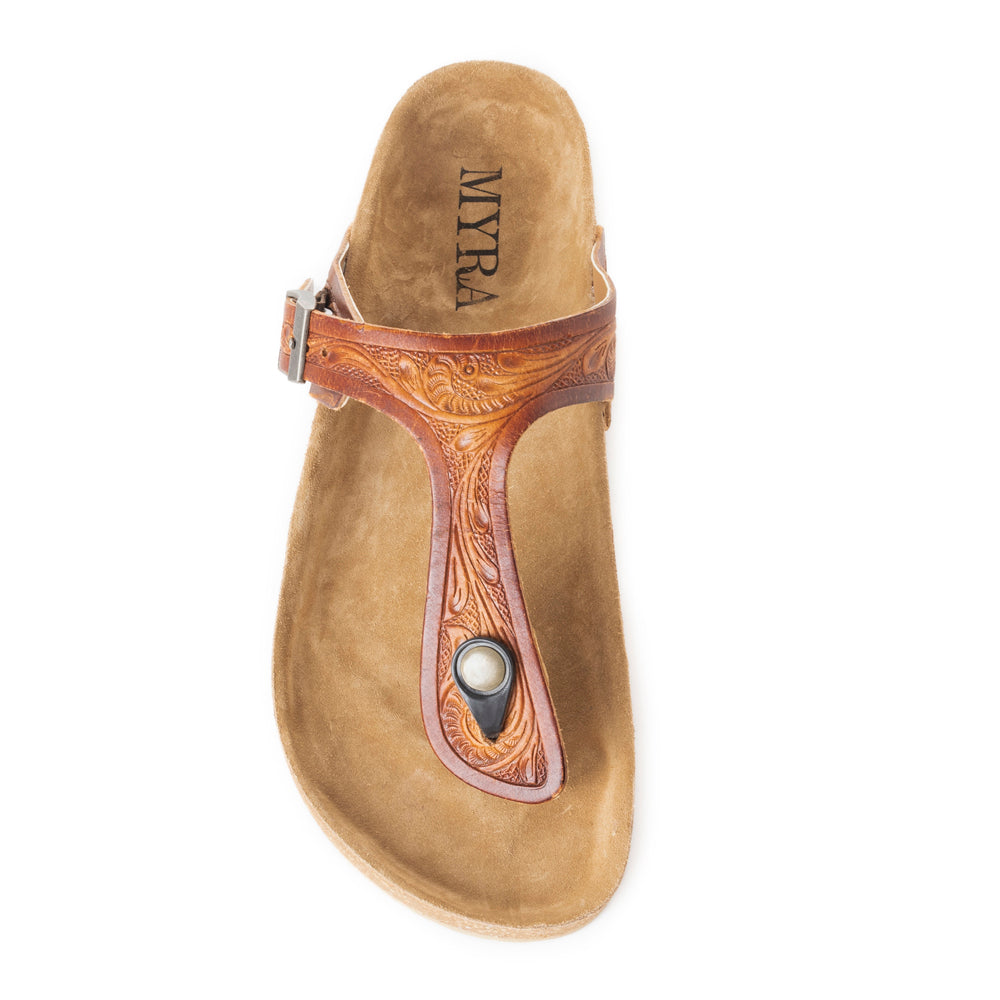 Crockler Western Hand-Tooled Sandals - MyraUSA