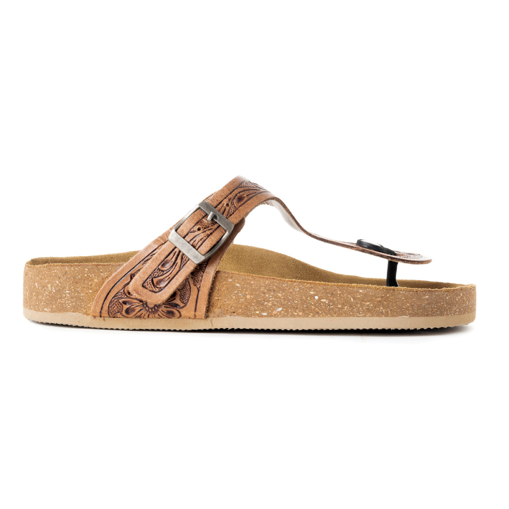 Grashius Western Hand-Tooled Sandals - MyraUSA