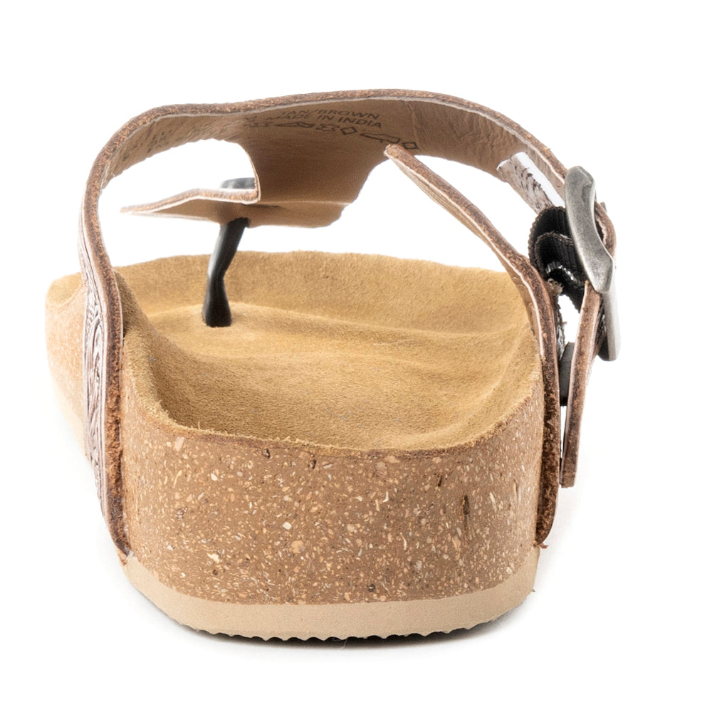 Grashius Western Hand-Tooled Sandals - MyraUSA