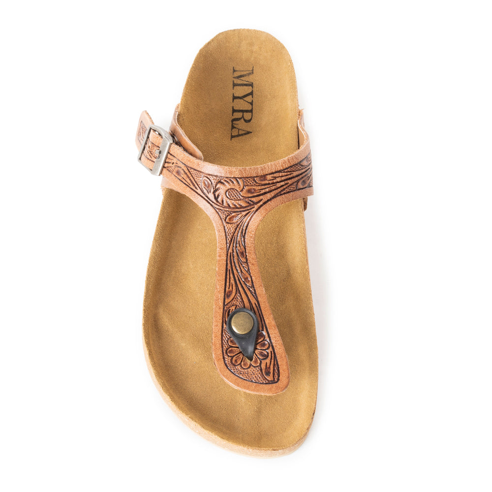 Grashius Western Hand-Tooled Sandals - MyraUSA