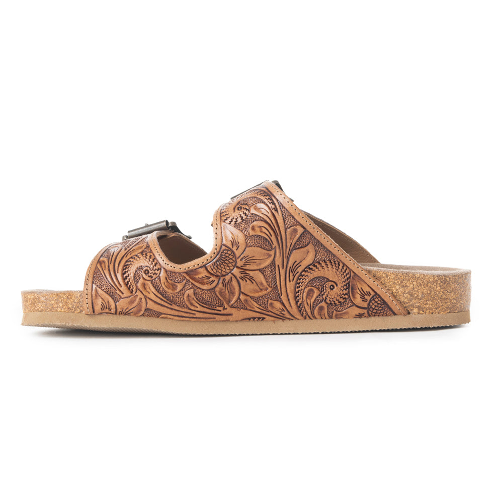 Footo Western Hand-Tooled Sandals - MyraUSA