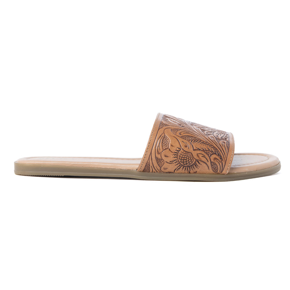 Coppu Western Hand-Tooled Sandals - Myra USA