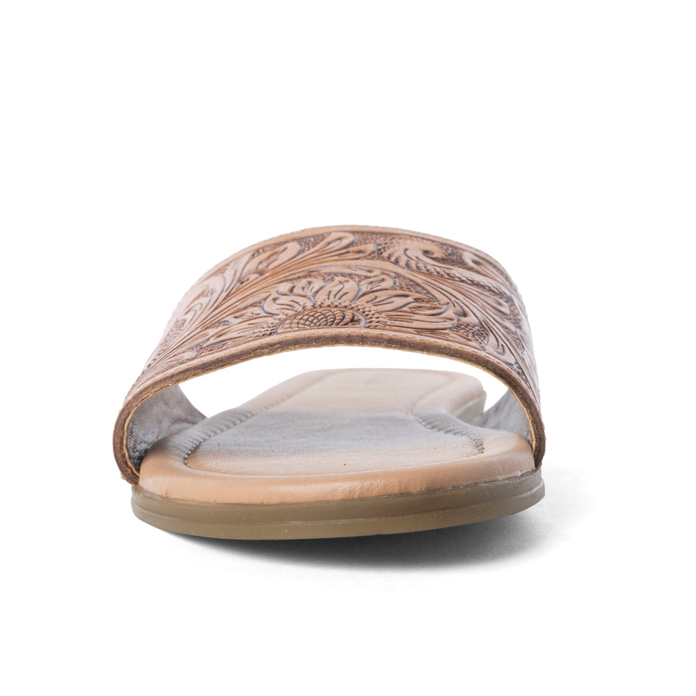 Coppu Western Hand-Tooled Sandals - Myra USA