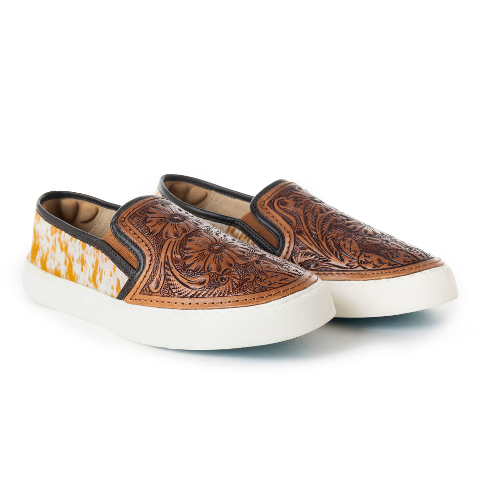 Kryptun Western Hand-Tooled Sneakers - MyraUSA